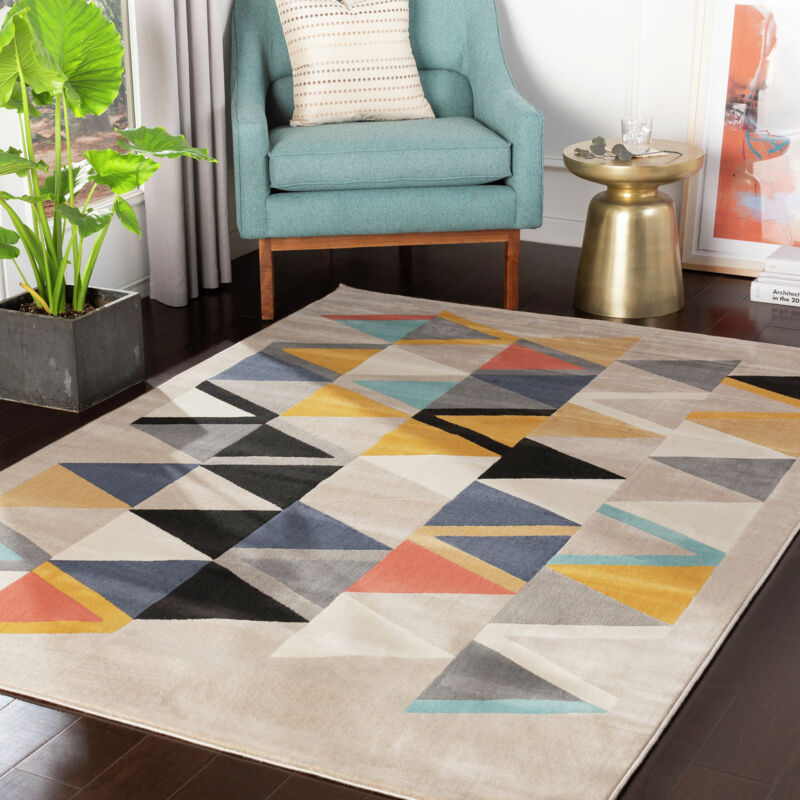 Surya - Tapis Couloir Scandinave Moderne Multicolore/Beige 80x220 cm