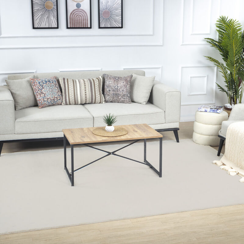 Surya - Tapis Scandinave à Pois Ivoire 160x213 cm