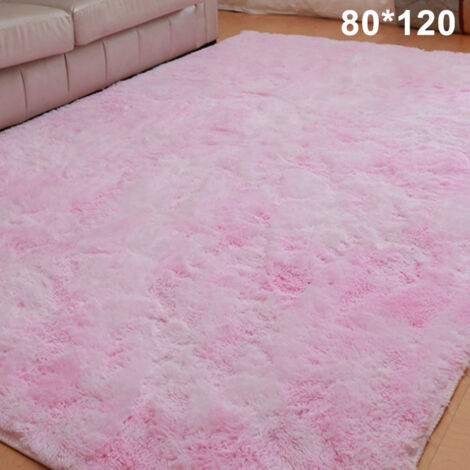 Tapis de salon KZQ, tapis de chevet/de chambre, tapis de sol moderne et simple pour la maison, couverture douce multi-usages, rose clair, 80 cm x 120 cm