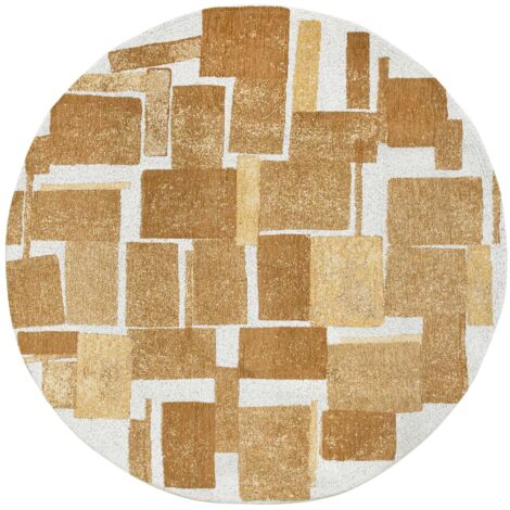 Tapis de salon Lucia Craft Collection 140x140 cm - Nuggets - Design Cubisme Rétro, Effet Bouclette Moderne, Texture Douce et Moelleuse