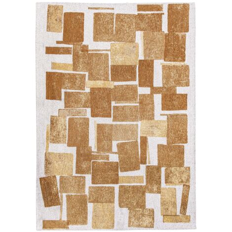 Tapis de salon Lucia Craft Collection 80x150 cm - Nuggets - Design Cubisme Rétro, Effet Bouclette Moderne, Texture Douce et Moelleuse
