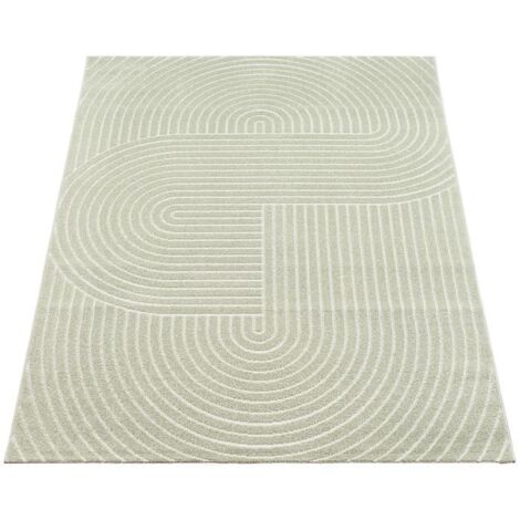 Tapis de salon moderne - Design tendance et confortable - Vert - 140 x 200 cm