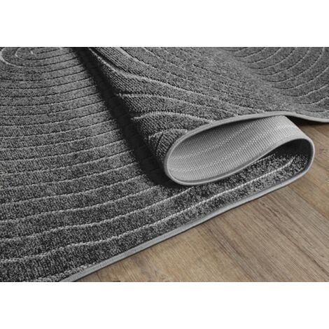 Tapis de salon moderne - Lavable - Style décontracté et tendance - Gris anthracite - 140 x 200 cm