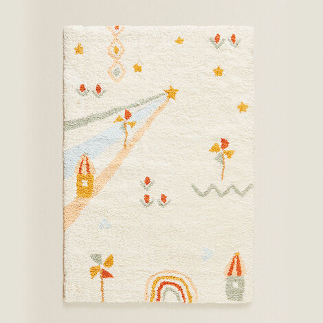 Tapis de salon moderne pour enfants, doux et moelleux, pour chambre de bébé, de chevet,1pc-Windmill,40x60cm