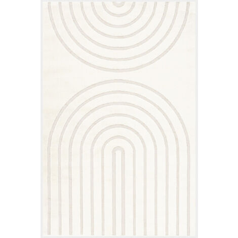 Tapis de salon - Néo Circle - Courbe crème - 240 x 340 cm