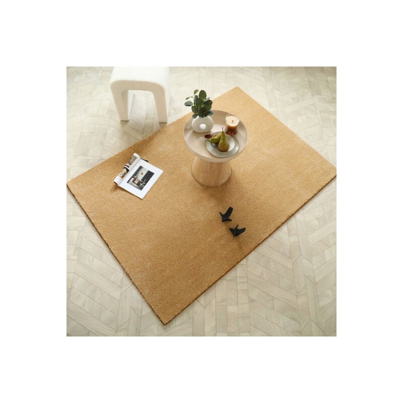 Décoweb - Tapis de salon ou chambre Select Camel - Résistant aux taches - 80 x 150 cm