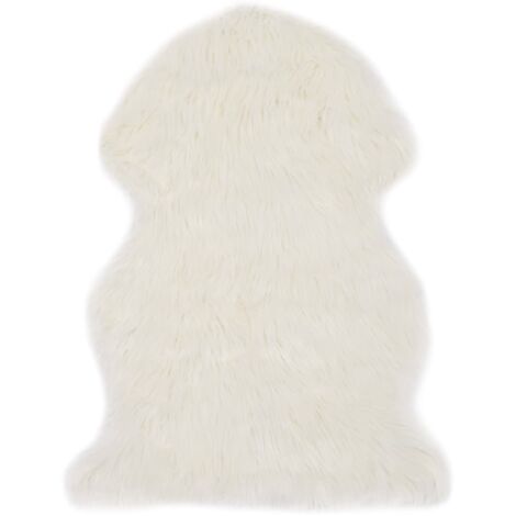 Tapis de salon, Paillasson, Tapis Chambre Moderne 60 x 90 cm Peau de mouton synthétique Blanc MKS12703
