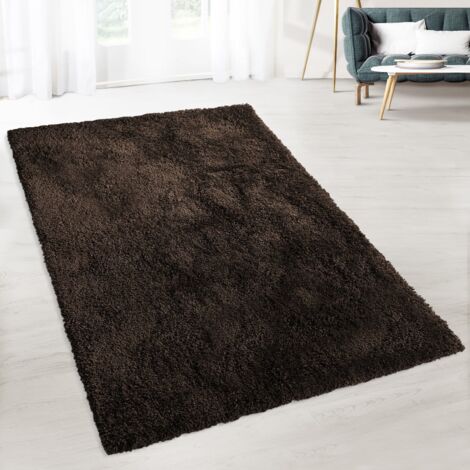 Tapis de Salon Prestige Shaggy Marron 80 x 150 cm