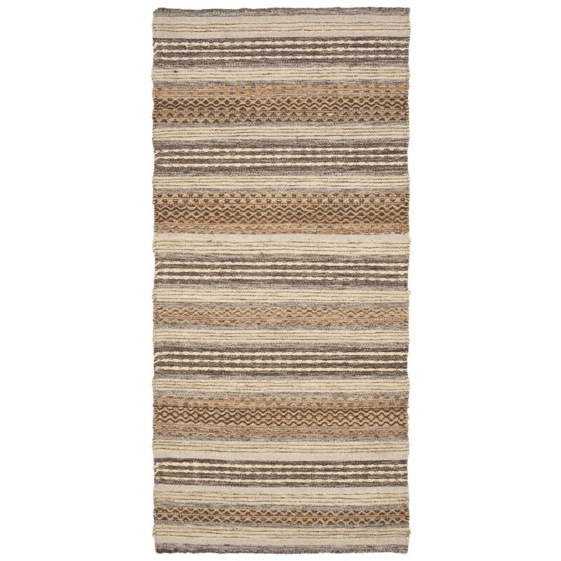 Epikasa - Tapis de Salon Rectangulaire Morena, Jute, Laine, Marron, 80x180x1 cm