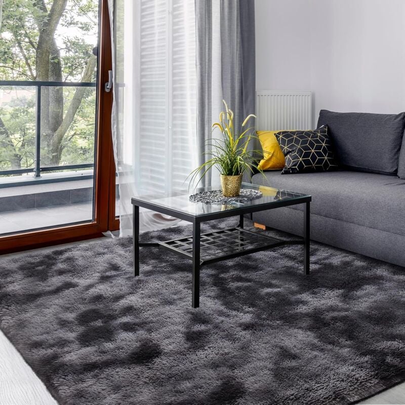Dpzo - Tapis de Salon Shaggy Lavable, Carpet Moderne Antidérapant Intérieur Longs Moelleux Tapis, Longues Soft Tapis Grand Tapis pour Salon Chambre