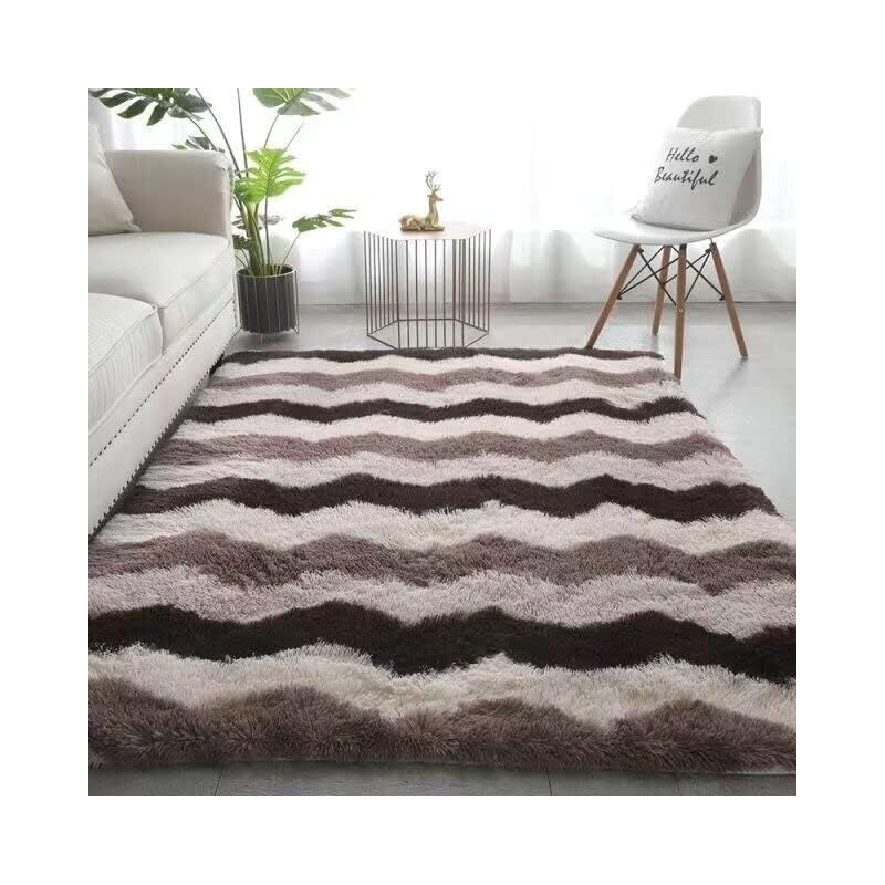 Dpzo - Tapis de Salon Shaggy Lavable, Carpet Moderne Antidérapant Intérieur Longs Moelleux Tapis, Longues Soft Tapis Grand Tapis pour Salon Chambre