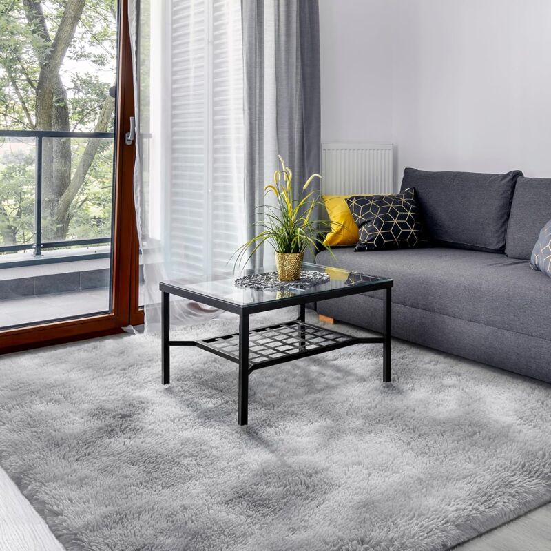 Dpzo - jamais utilisé] Tapis de Salon Shaggy Lavable, Carpet Moderne Antidérapant Intérieur Longs Moelleux Tapis, Longues Soft Tapis Grand Tapis pour