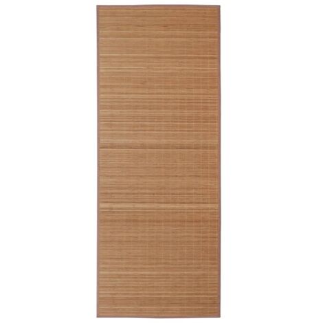 Tapis de salon Style Moderne - en bambou Tapis de sol brun à latte Rectangulaire 80 x 300 cm BV396299 - BonneVie