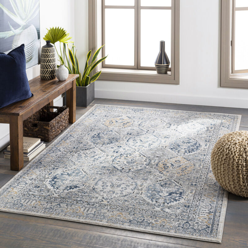 Surya - Tapis Vintage Oriental Gris/Bleu/Brun 160x220 cm