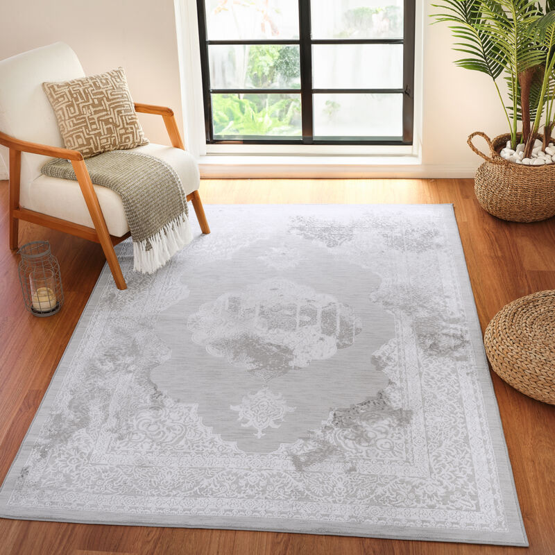 Surya - Tapis Vintage Oriental Gris/Blanc 120x170 cm