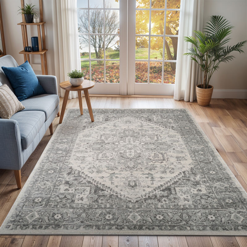 Surya - Tapis Vintage Oriental Gris/Blanc 200x275 cm