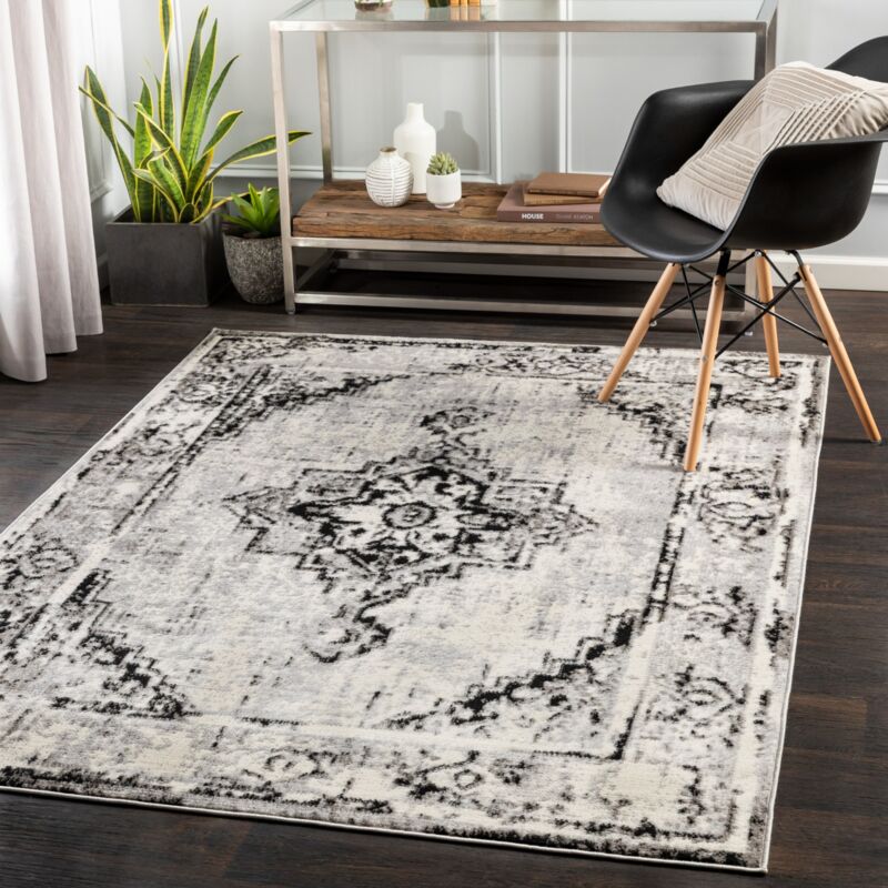 Surya - Tapis Vintage Oriental Blanc/Gris/Noir 152x213 cm