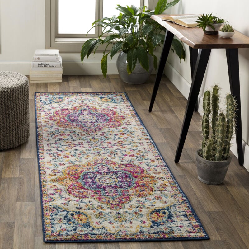 Surya - Tapis de Couloir Vintage Oriental Multicolore/Rose 80x230 cm