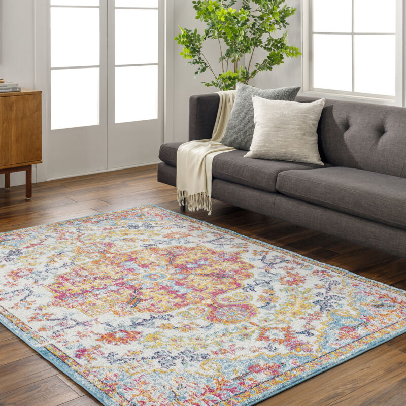 Surya - Tapis Vintage Oriental Multicolore/Orange/Bleu 120x170 cm