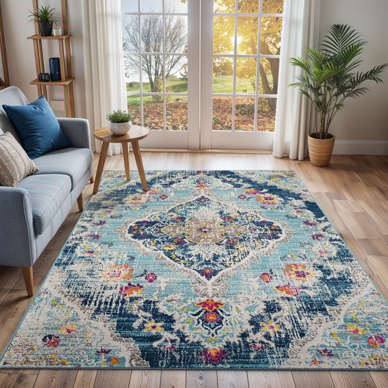 Surya - Tapis Vintage Oriental Multicolore/Bleu 160x215 cm