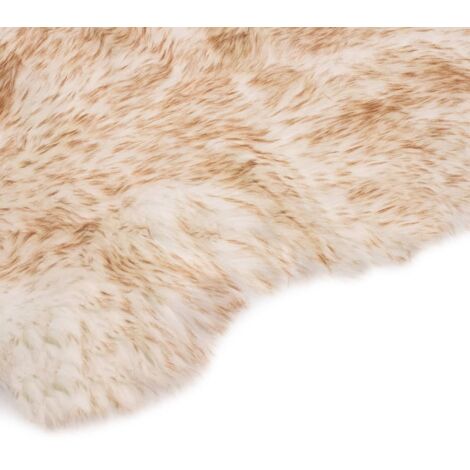 Tapis de salon，Tapis 60 x 90 cm Peau de mouton synthétique Mélange de marron CFW984012