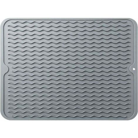 Tapis de séchage à vaiss - Égouttoir à vaiss en silicone à séchage rapide - Tapis de table pour accessoires de table de comptoir de cuisine - Tapis de vidange de vaiss résistant à la chaleur et antid