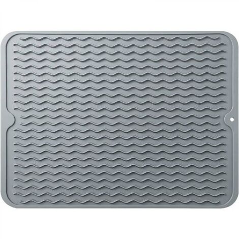 Tapis de séchage à vaiss  - Égouttoir à vaiss en silicone à séchage rapide - Tapis de table pour accessoires de table de comptoir de cuisine - Tapis de vidange de vaiss résistant à la chaleur et antid