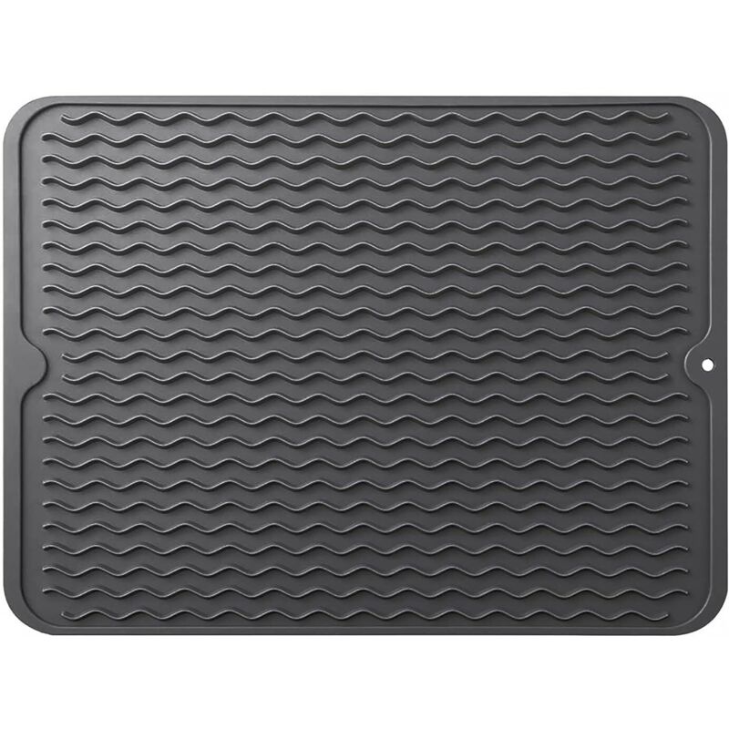 Tapis de séchage à vaisselle, égouttoir à vaisselle en silicone à séchage rapide, tapis de planche pour accessoires de table de comptoir de cuisine,