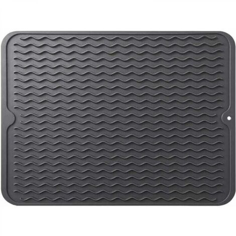 Tapis de séchage à vaisselle, égouttoir à vaisselle en silicone à séchage rapide, tapis d'égouttage de vaisselle résistant à la chale