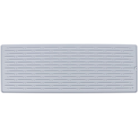 Tapis de Séchage Anti-Dérapant en Silicone pour Bouteilles, Accessoire de Cuisine Gris (4 Trou Rack Égouttoir)