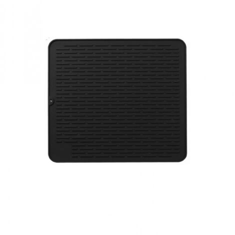 Tapis de Séchage (Noir) Vaisselle XL en Silicone 45 x 40 cm Garantie à Vie