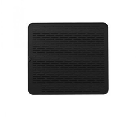 Tapis de Séchage (Noir) Vaisselle XL en Silicone 45 x 40 cm Garantie à Vie