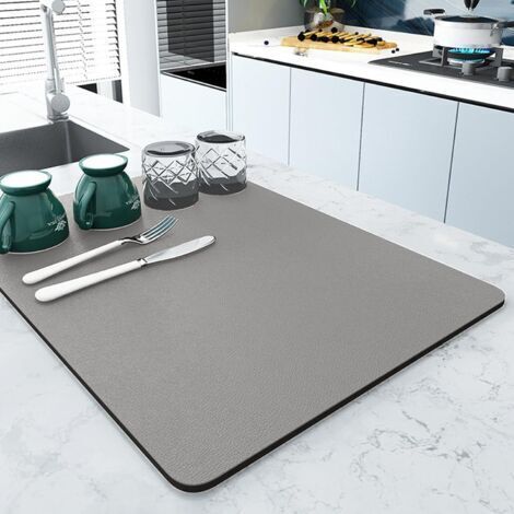 Tapis de séchage pour comptoirs de cuisine, tapis de séchage absorbant en caoutchouc pour cacher les taches(30 x 40 cm)