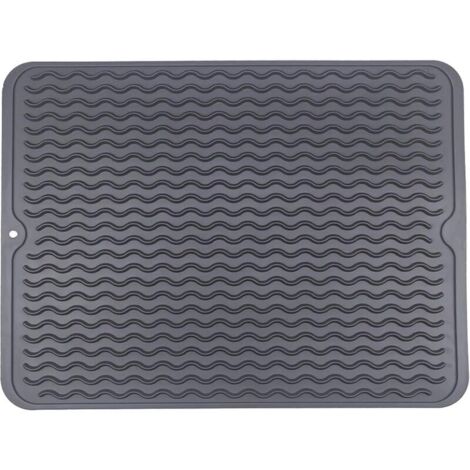Tapis de Séchage Pour La Cuisine, Tapis Egouttoir Vaisselle, Tapis de Séchage en Silicone écologique, Résistant à La Chaleur, Antidérapant et va au Lave-Vaisselle 40x30cm