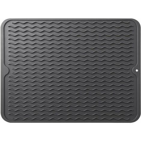 Tapis de séchage vaisselle en silicone résistant à la chaleur – Égouttoir rapide, antidérapant et pliable pour cuisine