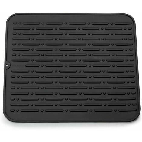 Tapis de Séchage Vaisselle XL en Silicone 45 x 40 cm Garantie à Vie (Noir)