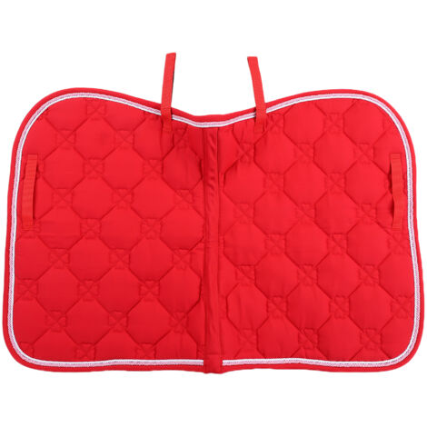 Tapis de selle de cheval en coton Durable, doux et respirant, Double corde en PP, sangle ventrale, tapis absorbant la sueur, équipement rouge