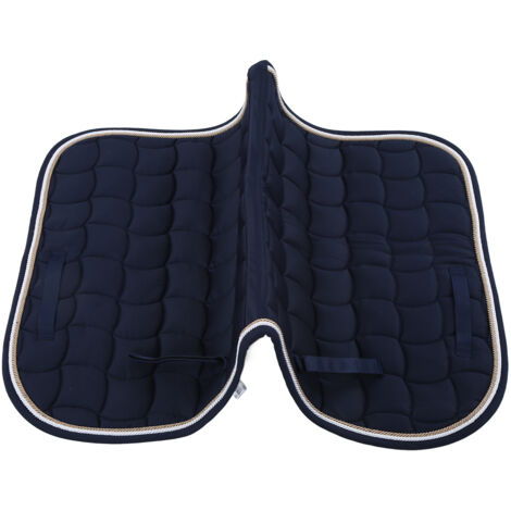 Tapis de selle doux et respirant, Double corde tout usage, avec dragonne et sangle pour chevaux, bleu foncé