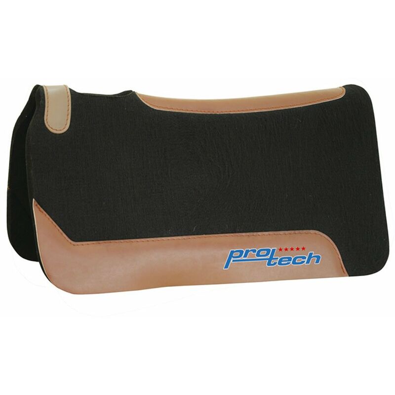 Tapis de selle western en néoprène et feutre avec trous de ventilation au garrot et inserts en cuir
