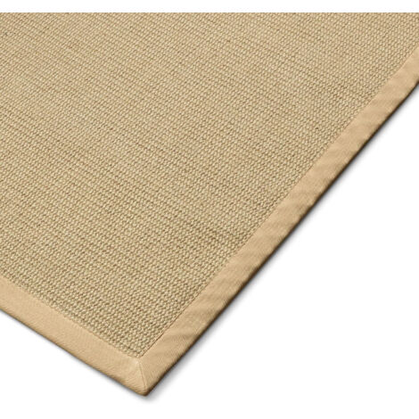 Tapis de Sisal Bombay Avec dos antidérapant & bordure en coton 200 x 200 cm