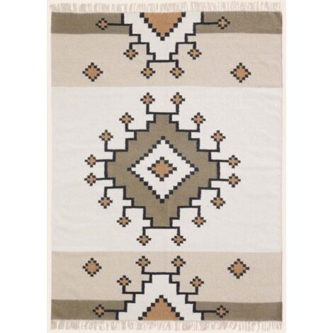 Tapis de sol 170x240 cm MADURA - Naturel et taupe - BOUEKRI
