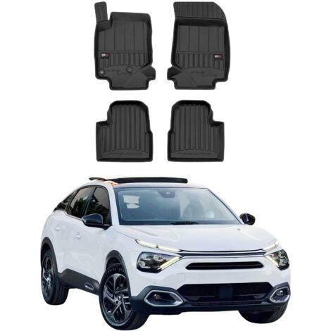Tapis de Sol 3D TPE Premium Compatible avec Citroen C4 III 2020 à 2023, Revêtement de Sol pour Voiture - Intérieur antidérapant - Bords Hauts - Noir