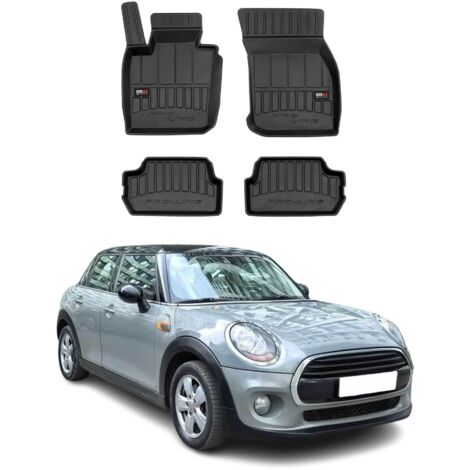 Tapis de Sol 3D TPE Premium Compatible avec Mini Cooper S III 2014-2022 3- Portes  Revêtement de Sol pour Voiture - Intérieur antidérapant - Bords Hauts - Noir