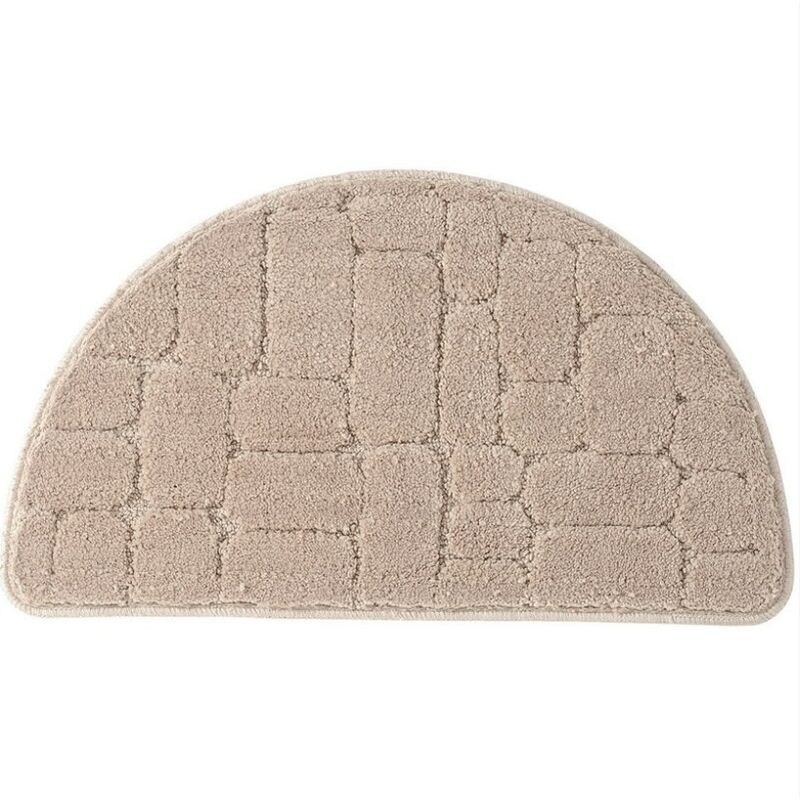 Tapis de sol absorbant en microfibre en forme de demi-lune (Camel Clair)- Tapis d'entrée, de cuisine, de salle de bain