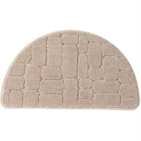 Tapis de sol absorbant en microfibre en forme de demi-lune (Camel Clair)- Tapis d'entrée, de cuisine, de salle de bain