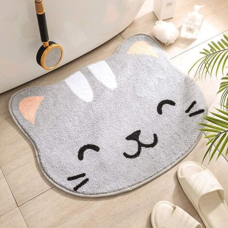 Tapis de sol absorbant et antidérapant à motif chat