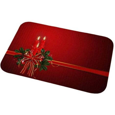 Tapis de sol antidérapant en flanelle, paillasson de porte, décoration de Noël pour la cuisine et la maison