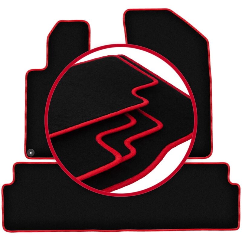 Tapis de sol arrière complets CARLUX-RED pour Peugeot 508 RXH (2010-2018)