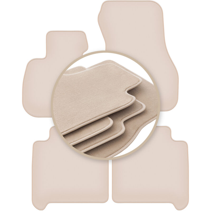 Tapis de sol beiges PREMIUM pour : BMW 2 F46 Gran Tourer 2015-