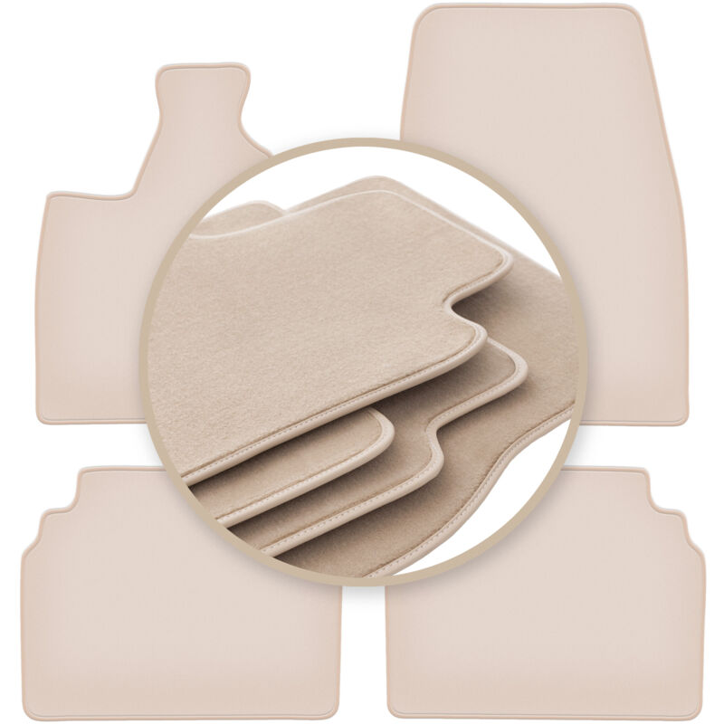 Tapis de sol beiges PREMIUM pour : BMW I3 L01 à hayon 2013-